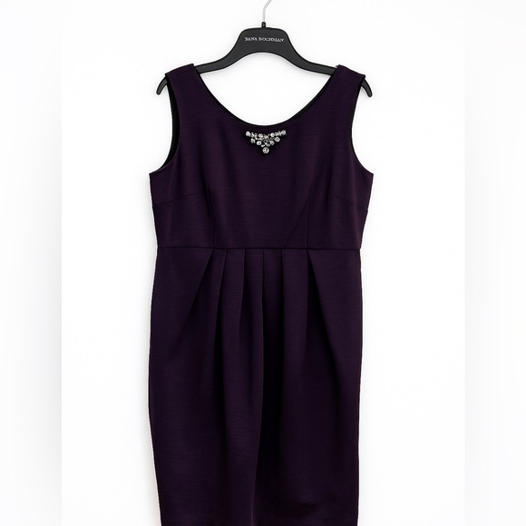 Simple Vera Vera Wang Purple Cocktail Dress Size 16 Sleeveless Formal Wedding - Picture 2 of 5